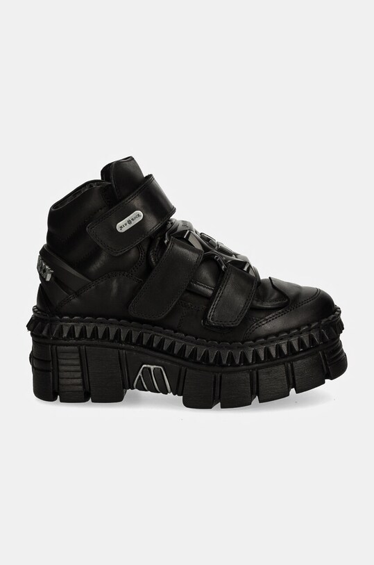 New Rock sneakersy skórzane CRUST NEGRO NEGRO + TOWER CASCO NEGRO M.WALL285.S3 czarny AW24