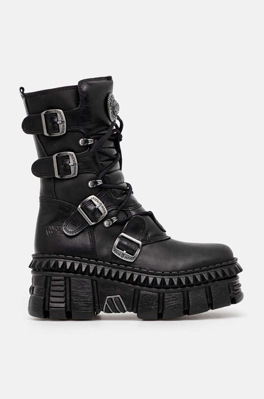 New Rock botki skórzane M.WALL373.S6 czarny AW24