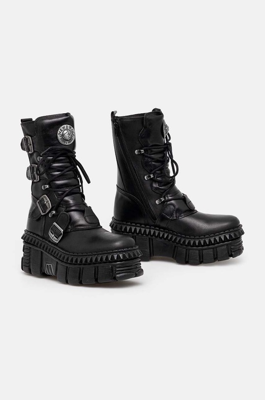 New Rock botki skórzane czarny M.WALL373.S6