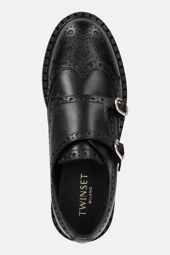 Кожени половинки обувки Twinset черен 242TGT092.00006