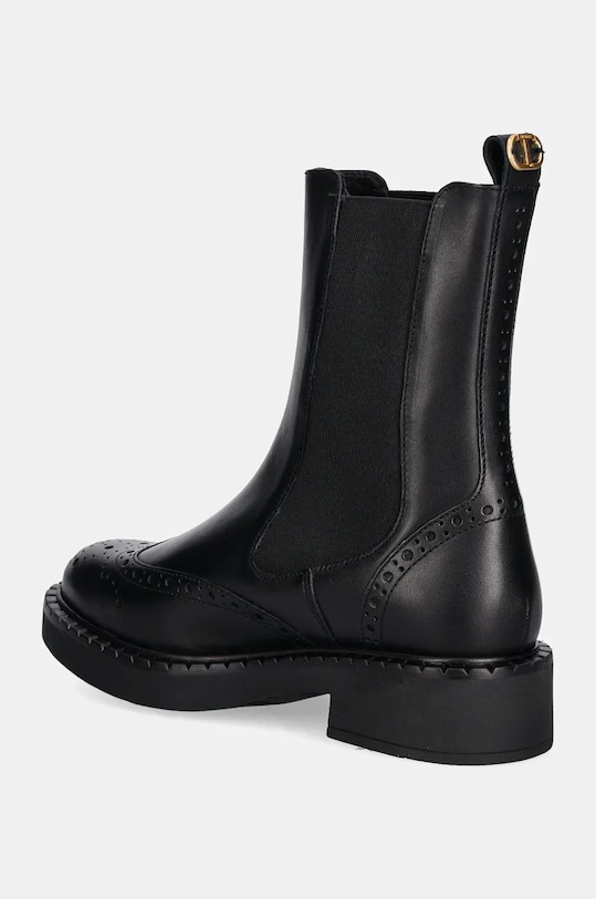 Obuwie Twinset sztyblety skórzane 242TGT090.00006 czarny