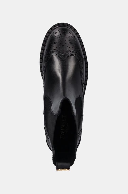 Twinset sztyblety skórzane czarny 242TGT090.00006