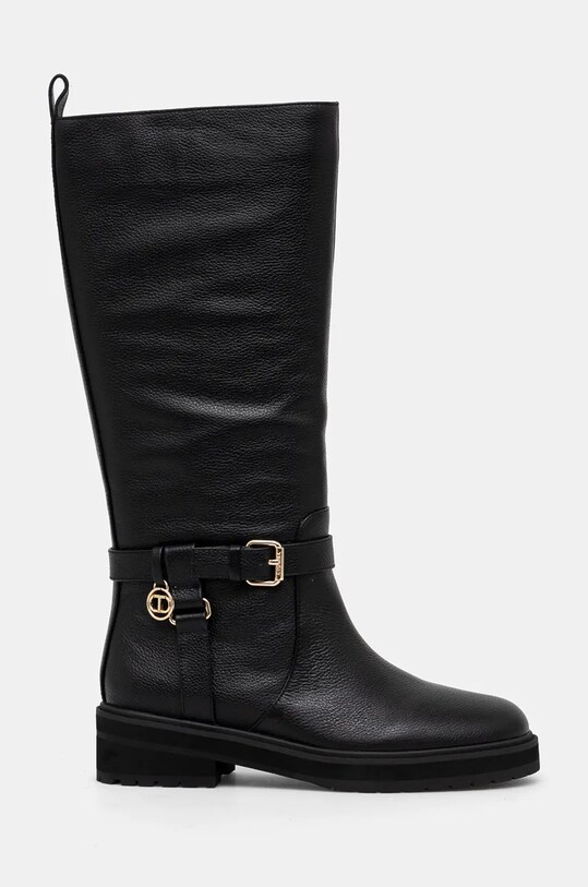 Шкіряні чоботи Twinset 242TGT172.00006 чорний AW24