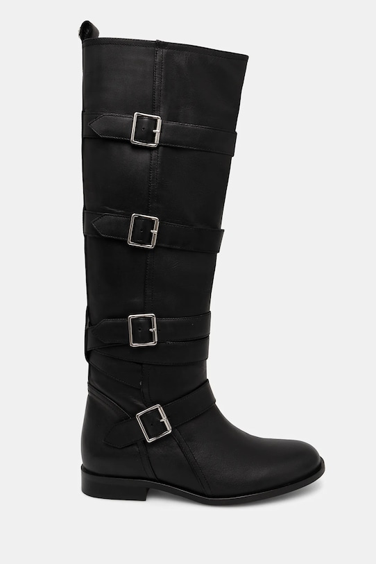 Twinset kozaki skórzane 242TGT124.00006 czarny AW24
