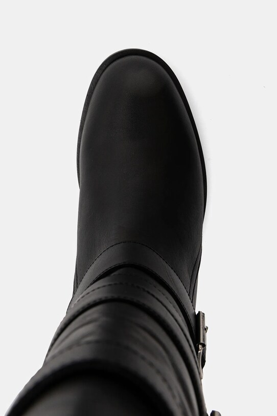 Twinset kozaki skórzane czarny 242TGT124.00006
