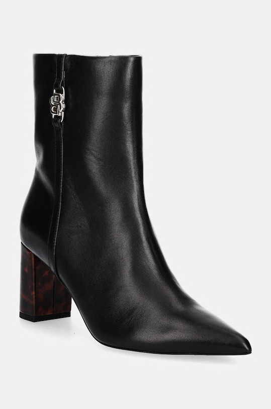 BOSS botki skórzane Janet słupek czarny 50529810.001