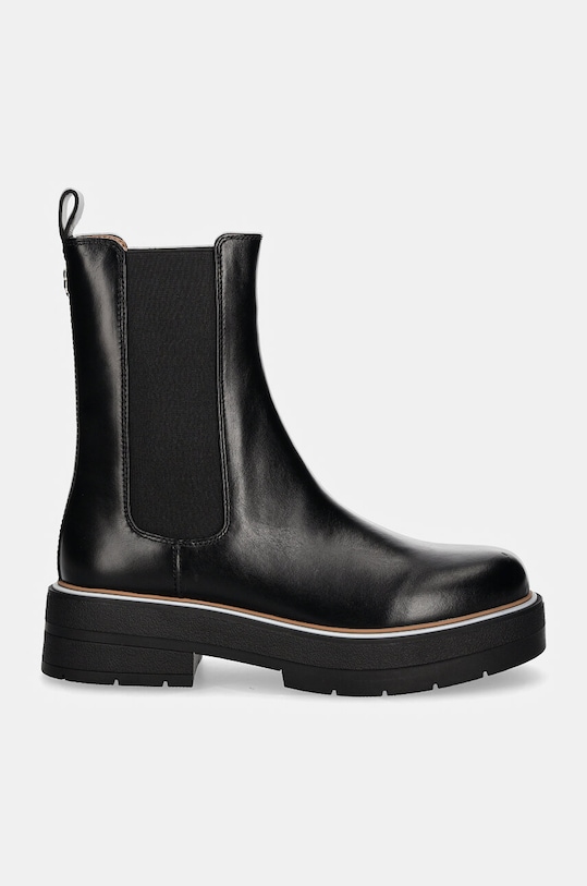 Kožené kotníkové boty BOSS Rebby 50536671.001 černá AW24