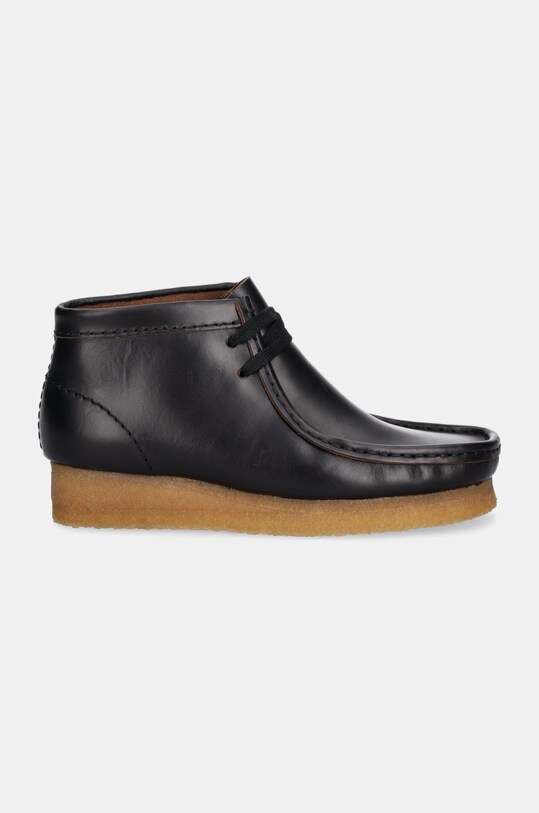 Кожени половинки обувки Clarks Originals Wallabee Boot 26177715 черен AW24