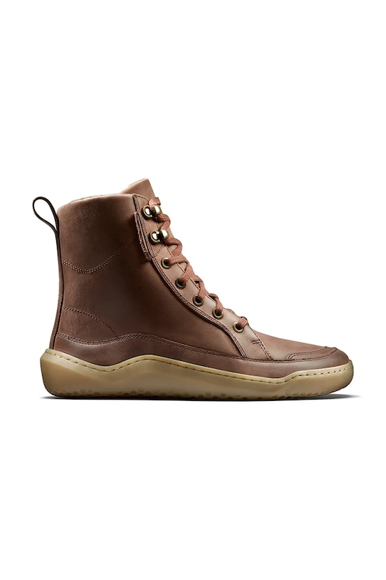 Vivobarefoot botki skórzane GOBI BOOT WARMLINED płaski brązowy 209439