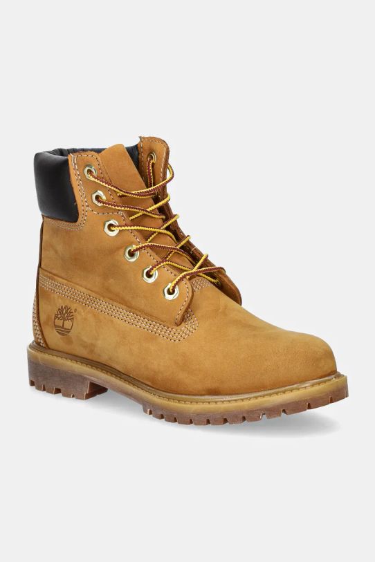 Кожаные ботинки Timberland Premium 6 Inch слегка утеплённая модель коричневый TB1103617131