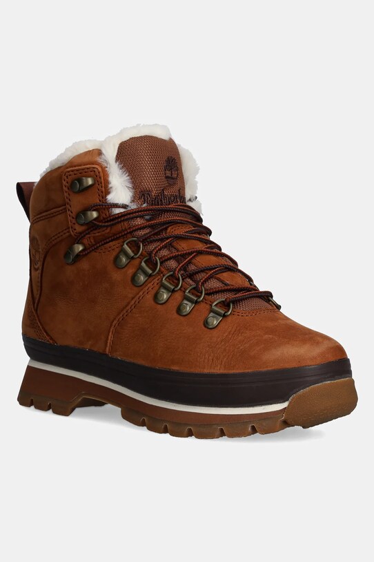 Кожаные полусапоги Timberland Euro Hiker слегка утеплённая модель коричневый TB1A2KE7F131