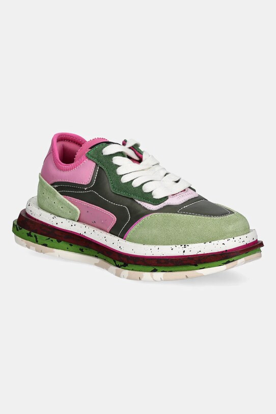 Desigual sneakersy RAW skóra zamszowa zielony 24WSKA15.9019