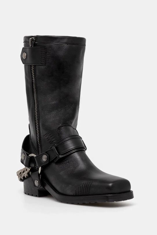 Kožené členkové topánky ZADIG&VOLTAIRE Igata Boots usňová koža čierna SWCT00865