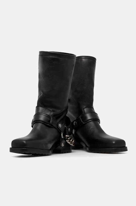 Încălțăminte ZADIG&VOLTAIRE cizme de piele Igata Boots SWCT00865 negru