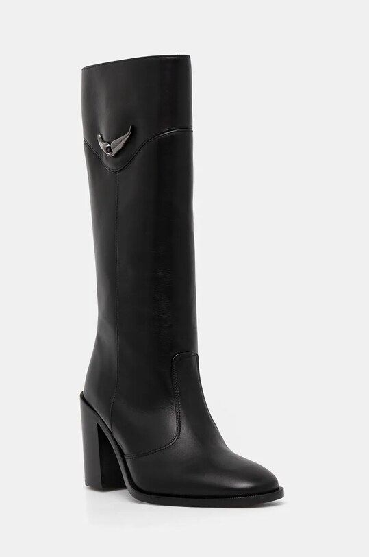 ZADIG&VOLTAIRE ghete de piele Preiser Tube peste 8 cm negru SWCT00900