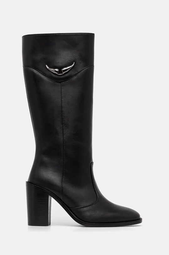 Kožené čižmy ZADIG&VOLTAIRE Preiser Tube SWCT00900 čierna AW24