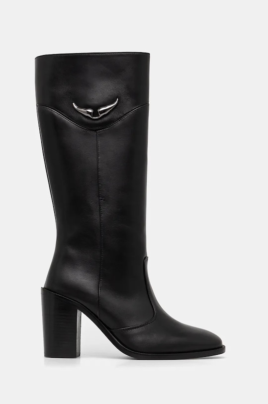 ZADIG&VOLTAIRE ghete de piele Preiser Tube SWCT00900 negru AW24