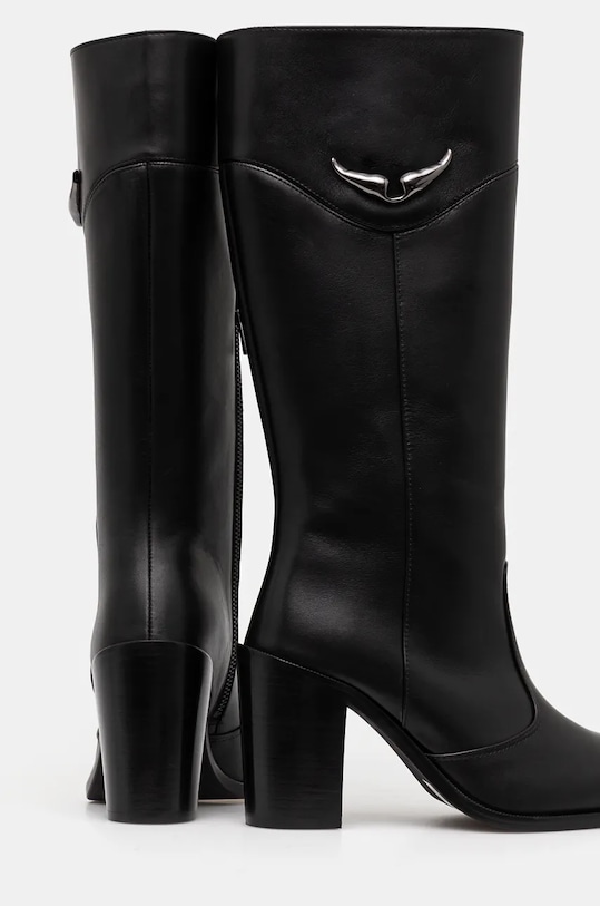 ZADIG&VOLTAIRE ghete de piele Preiser Tube negru SWCT00900