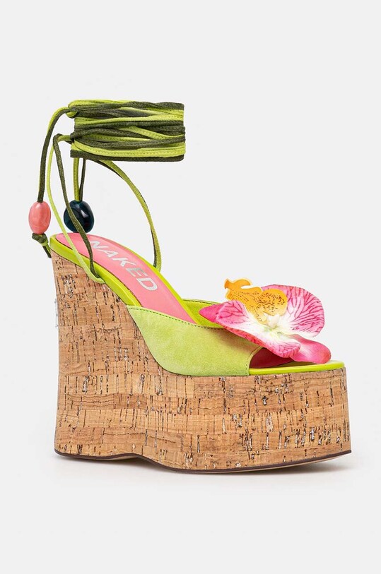 Naked Wolfe sandale Sunflower coturn verde Sunflower.Green