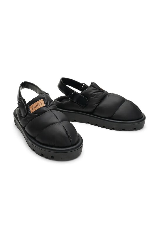 Flufie papuci de casa Jet Black negru CLG5002.JET.BLACK