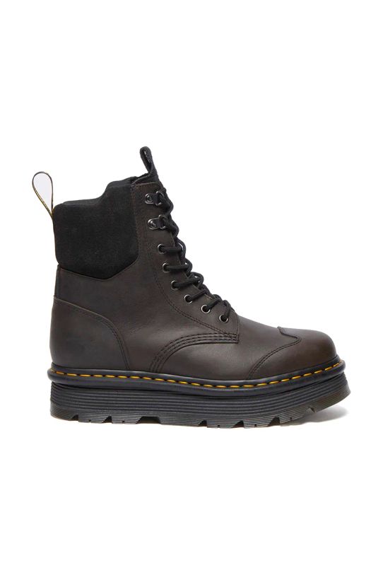 Шкіряні черевики Dr. Martens Zebzag 8 Tie злегка утеплена коричневий DM32116733