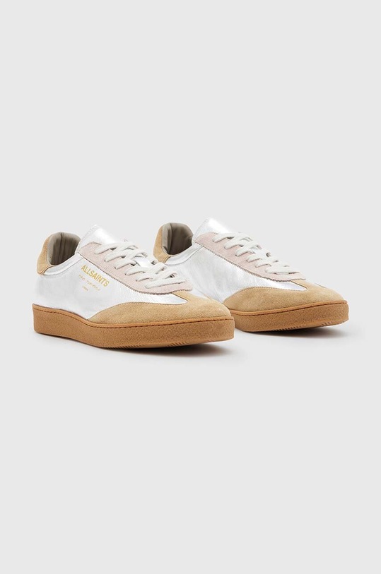 AllSaints sneakersy skórzane Thelma Sneaker W174FB srebrny AW24