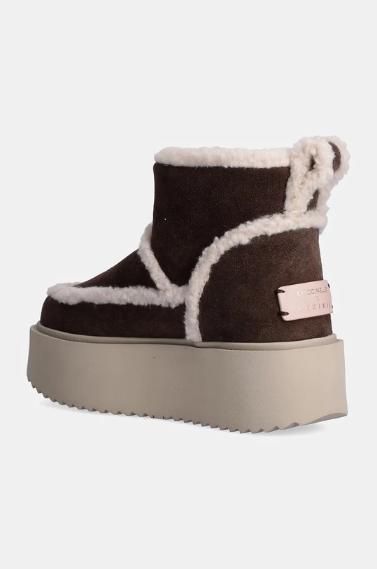 Obuwie Inuikii śniegowce zamszowe Inuikii X Coccinelle Classic Low Shearling 75204.150.Brown brązowy