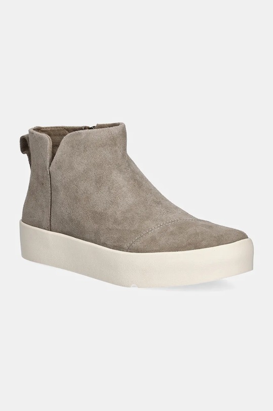 Σουέτ παπούτσια Toms VERONA MID ίσια πλατφόρμα μπεζ 10021068