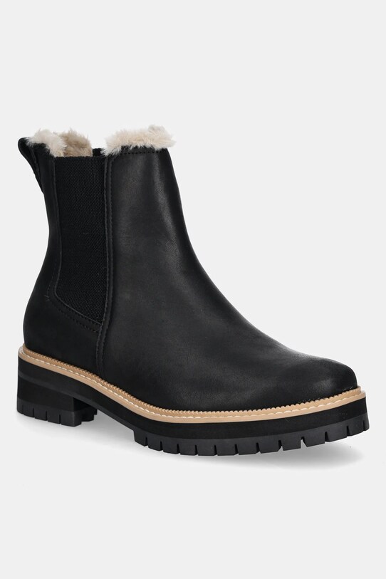 Toms ghete chelsea de piele BENNET usor izolat negru 10021299