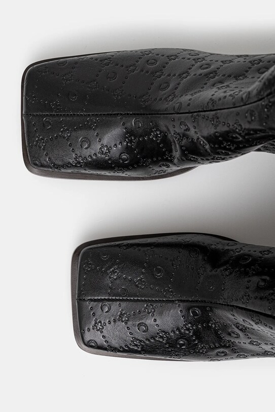 Шкіряні чоботи Marine Serre Moonogram Embossed Leather Ms Block High чорний WFW038A.CLEA0051