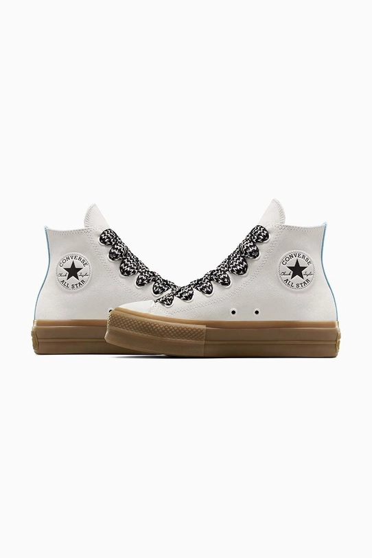 Converse tenisi din piele intoarsa Chuck Taylor All Star Lift alb A10414C