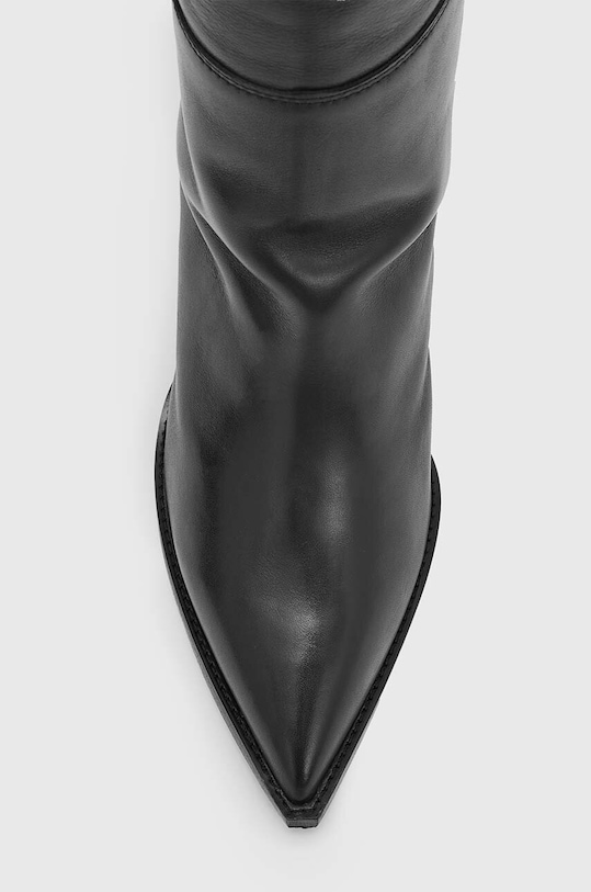 Obuwie AllSaints kozaki skórzane Reina Boot W096FB czarny