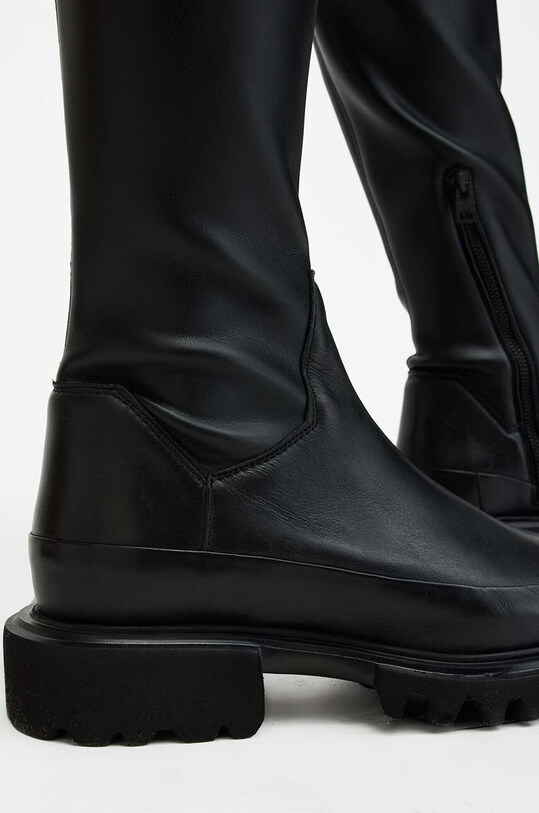 Kožne čizme AllSaints Leona Boot W097FB crna