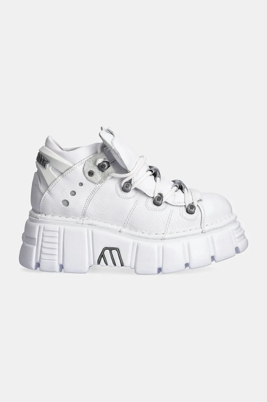 Δερμάτινα αθλητικά παπούτσια New Rock Napa Blanca + Vacuno Blanco + Tower Blanco M.106N.C27 λευκό AW24