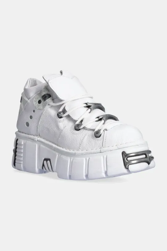 New Rock sneakers in pelle Napa Blanca + Tower Blanco Acero platform bianco M.106N.S18