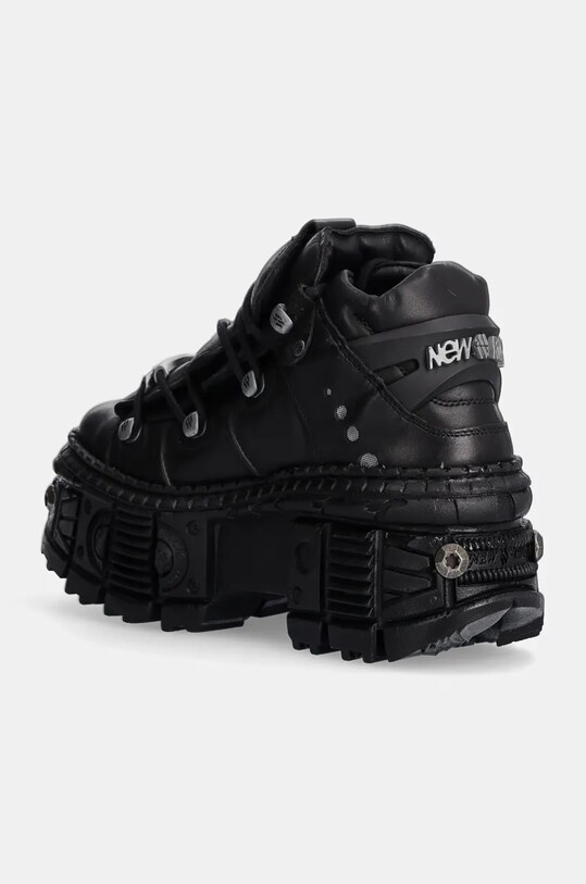 Scarpe New Rock sneakers in pelle Crust Negro + Tank Casco Negro M.WALL106.S25 nero