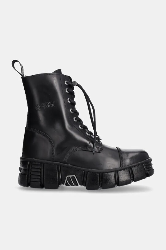 New Rock workery skórzane Antik Negro + Tower Casco Negro Lateral M.WALL126N.C1 czarny AW24