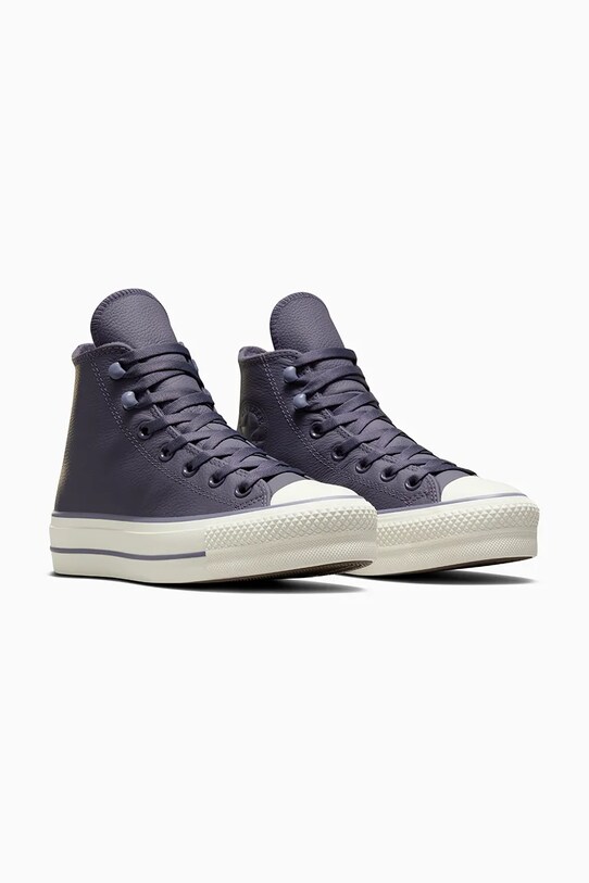 Δερμάτινα ελαφριά παπούτσια Converse Chuck Taylor All Star Lift A11159C μωβ AW24