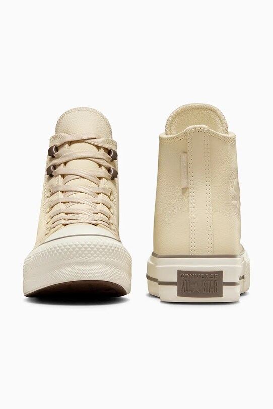 Încălțăminte Converse teniși de piele Chuck Taylor All Star Lift A11158C bej