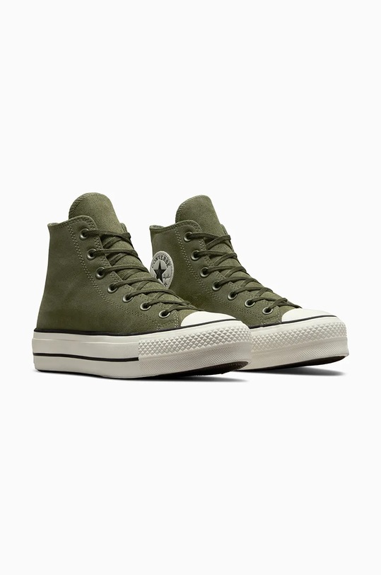 Tenisice od brušene kože Converse Chuck Taylor All Star Lift A11144C zelena AW24