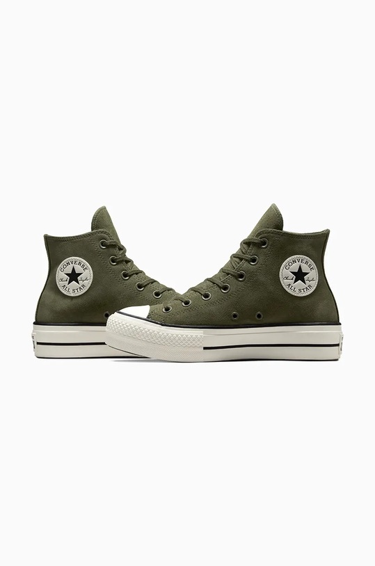 Tenisice od brušene kože Converse Chuck Taylor All Star Lift zelena A11144C