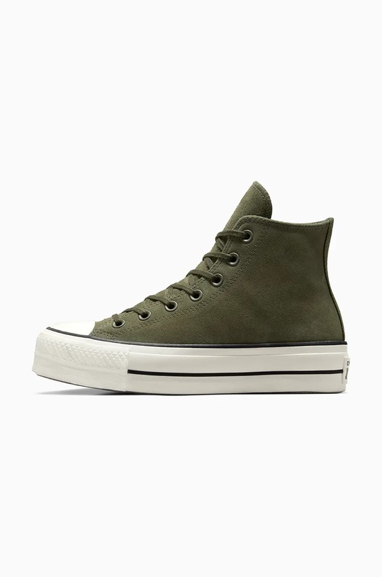 Tenisice od brušene kože Converse Chuck Taylor All Star Lift A11144C zelena