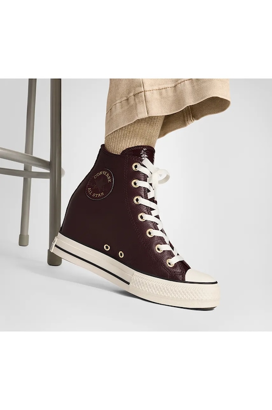 Converse trampki skórzane Chuck Taylor All Star Wedge brązowy A12349C