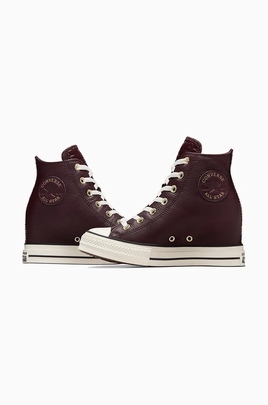Converse trampki skórzane Chuck Taylor All Star Wedge koturn brązowy A12349C