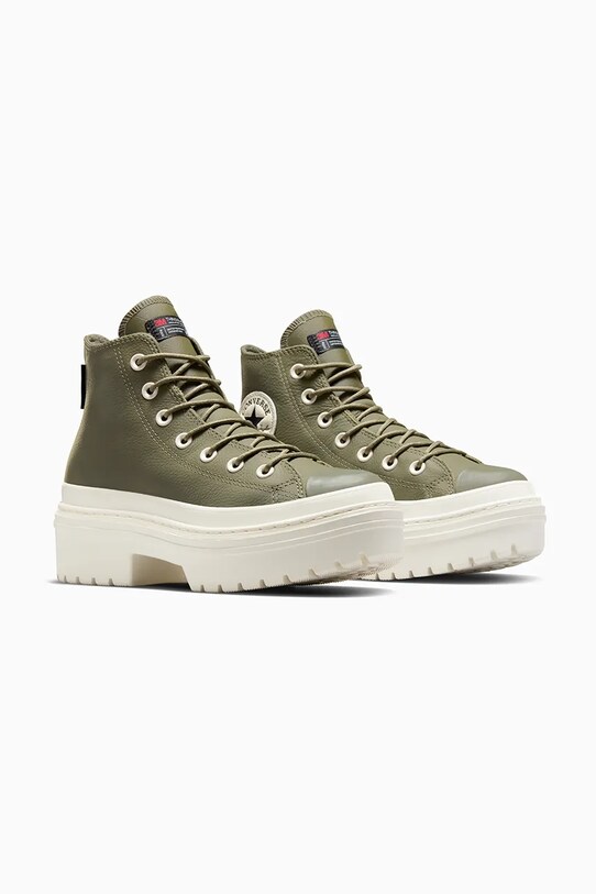 Шкіряні кеди Converse Chuck Taylor All Star Lugged Heel A11163C зелений AW24