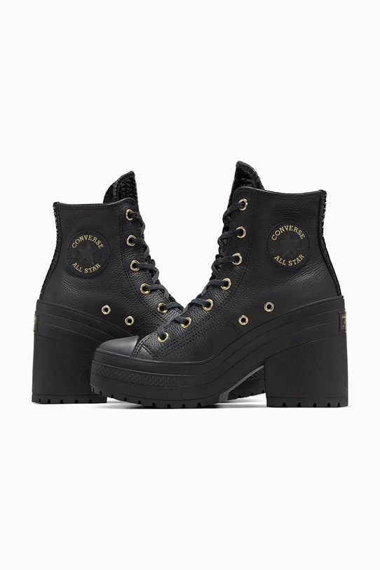 Obuv Kožené tenisky Converse Chuck 70 De Luxe Heel A12346C čierna