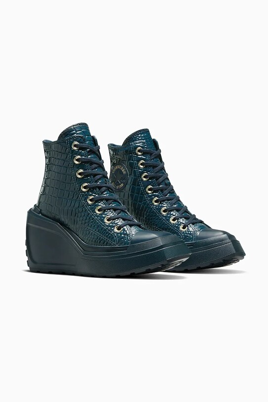 Converse trampki skórzane Chuck 70 De Luxe Wedge A10037C granatowy AW24