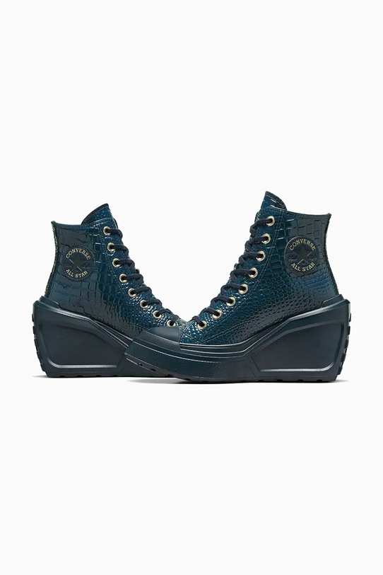 Converse tenisi de piele Chuck 70 De Luxe Wedge bleumarin A10037C