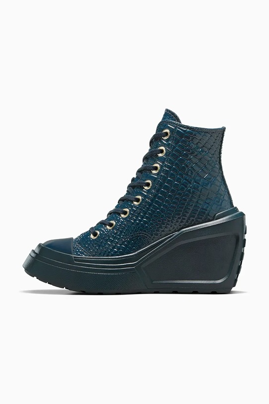 Converse tenisi de piele Chuck 70 De Luxe Wedge A10037C bleumarin