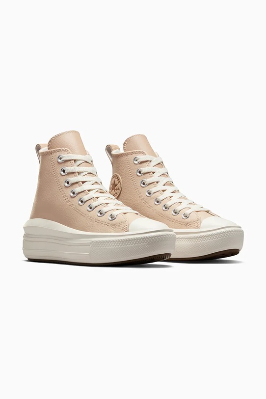 Кожени кецове Converse Chuck Taylor All Star Move A09261C бежов AW24